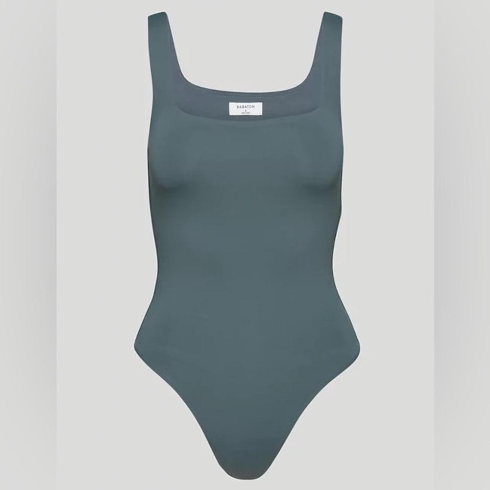 Aritzia babaton contour bodysuit size L smoky emerald green color